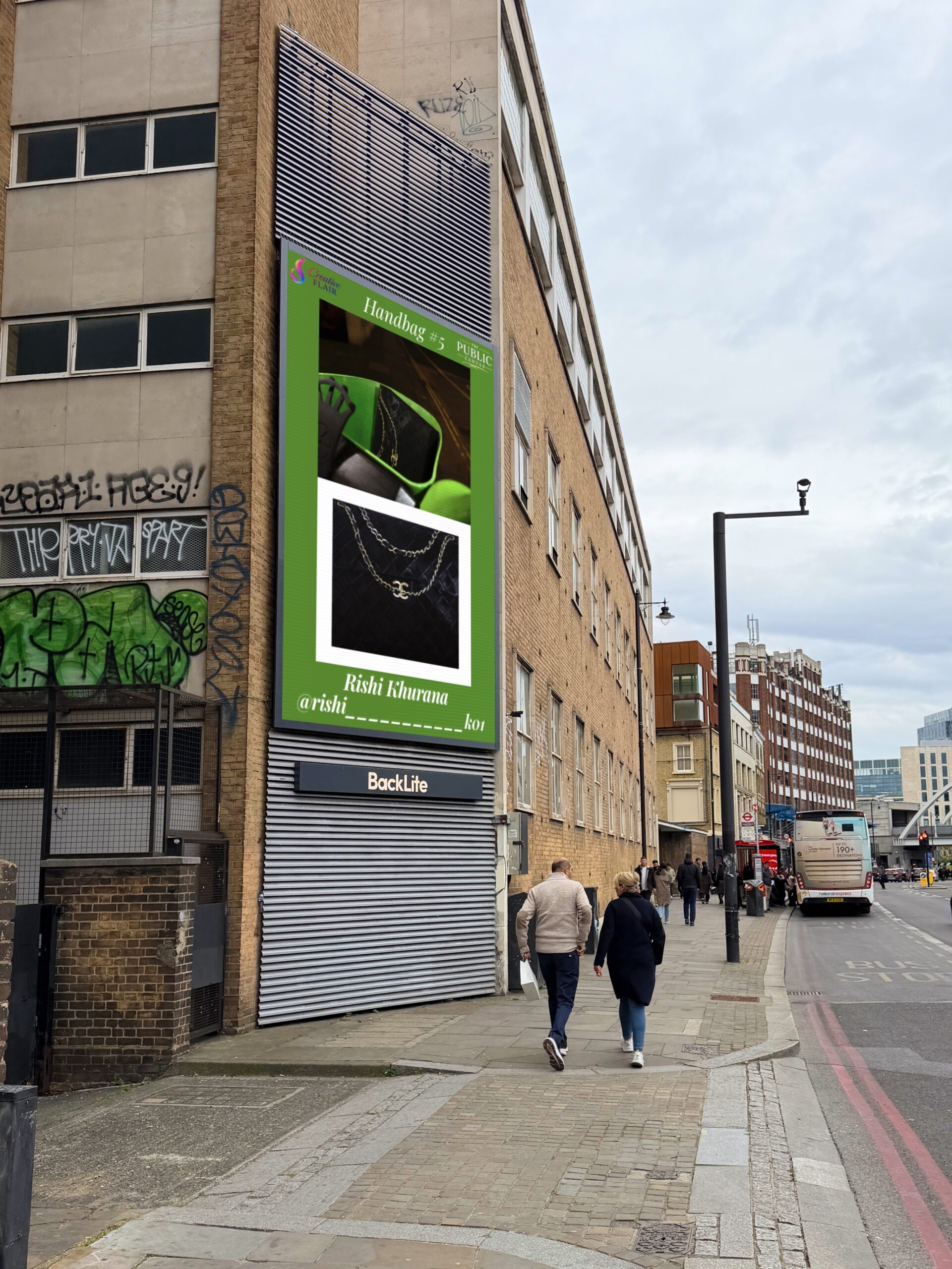 The Shoreditch Showcase, artwork rotating on screen, May 2026