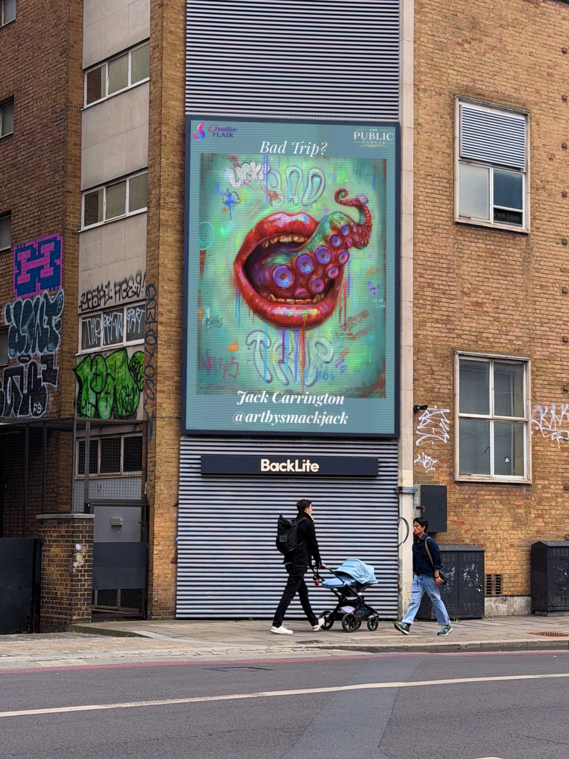 The Shoreditch Showcase, work on a digital billboard, May 2026