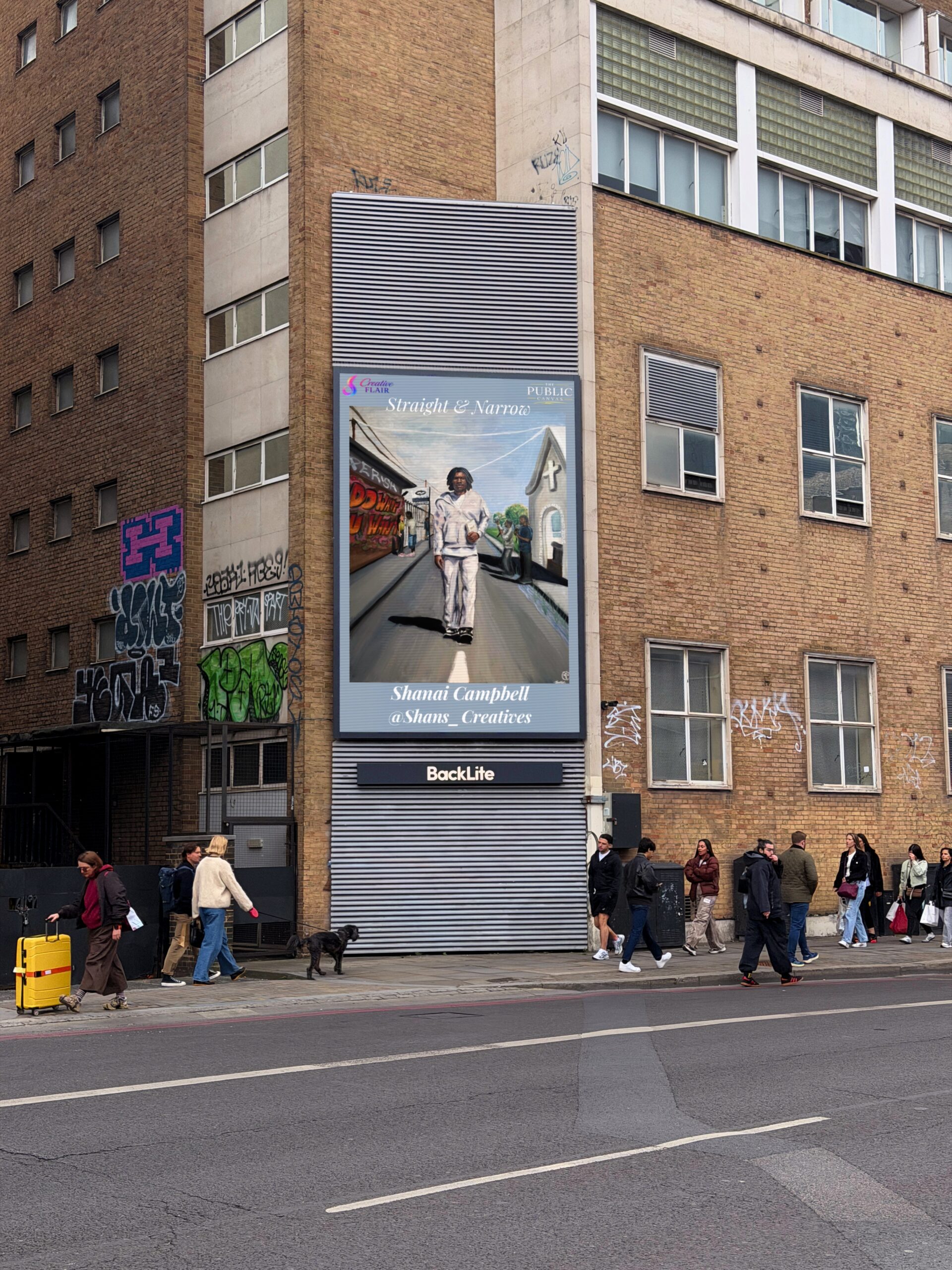 The Shoreditch Showcase, billboard documentation on Shoreditch High Street, May 2026
