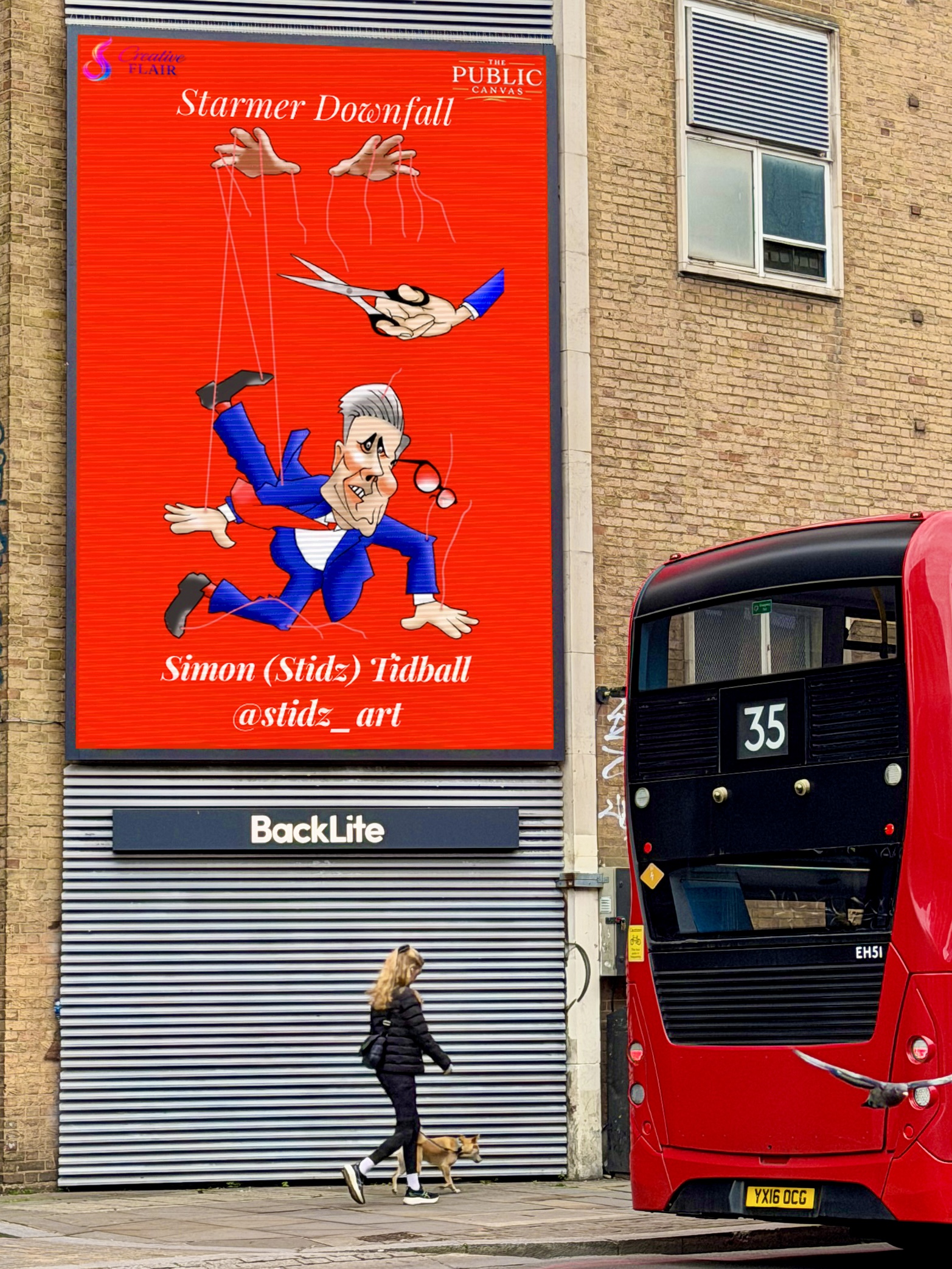 The Shoreditch Showcase, billboard at night near the Ace Hotel, May 2026