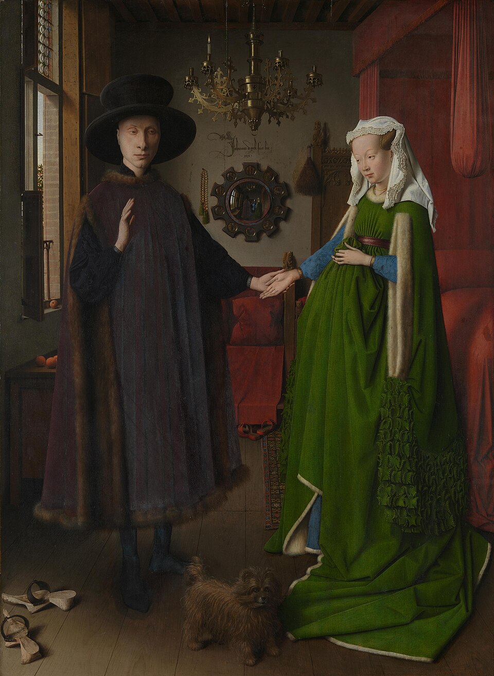 The Arnolfini Portrait hidden symbols revealed in Jan van Eyck's 1434 oil painting