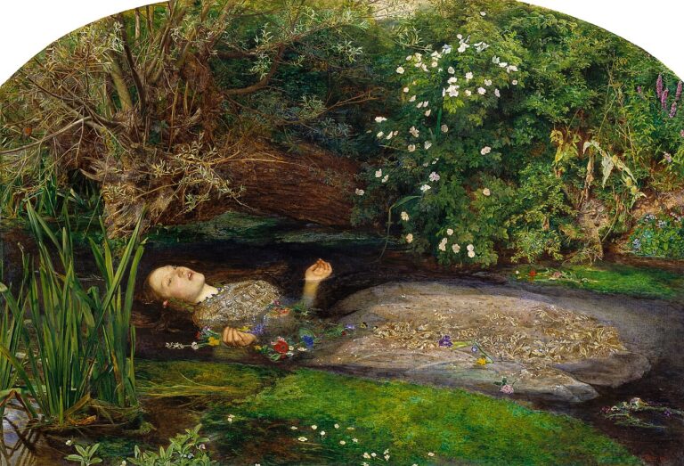 Ophelia painting by John Everett Millais, an iconic work of the Pre-Raphaelite Brotherhood