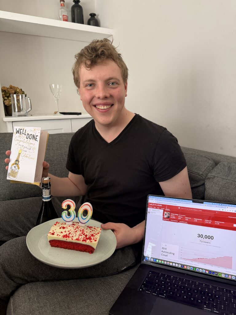 James Carter celebrating 30k Instagram followers for Creative Flair