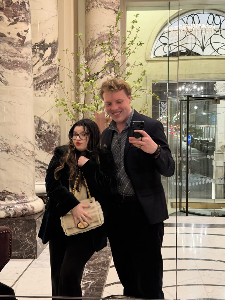 James Carter in a marble hotel lobby in Marylebone, London