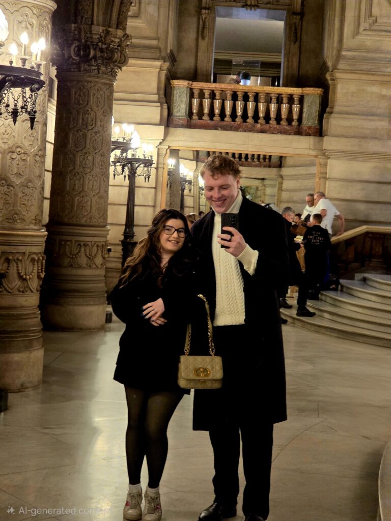 James Carter on the grand staircase of the Palais Garnier, Paris