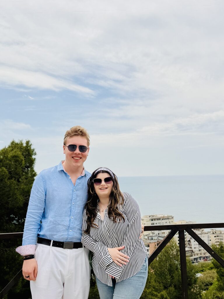 James Carter on a sea view balcony in Durrës, Albania