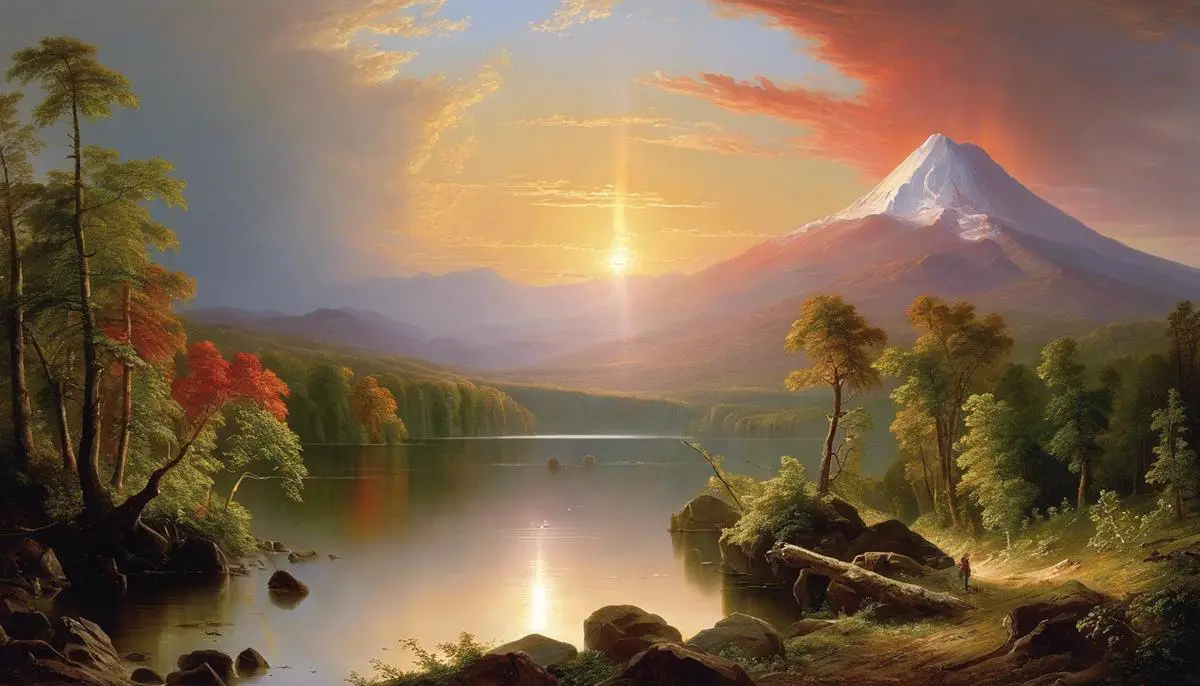 An image of Frederic Edwin Church's artwork displaying natural landscapes and vibrant colors.