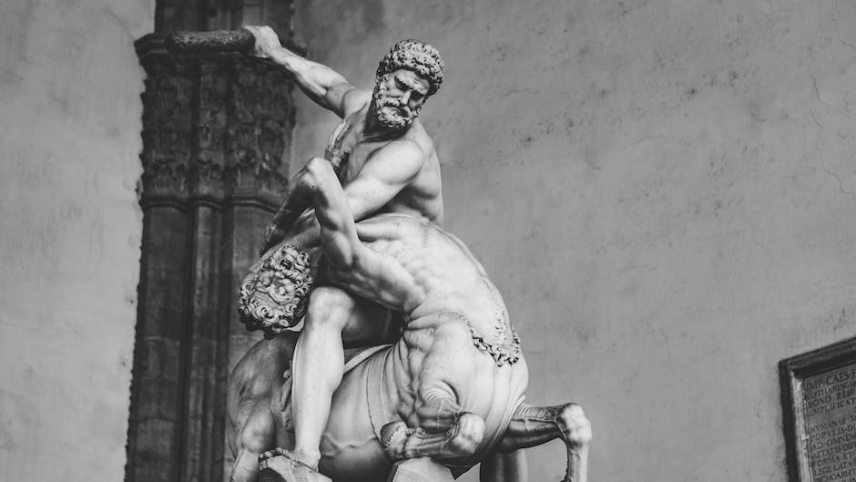 A beautiful sculpture of Greek god, depicting strength and elegance.