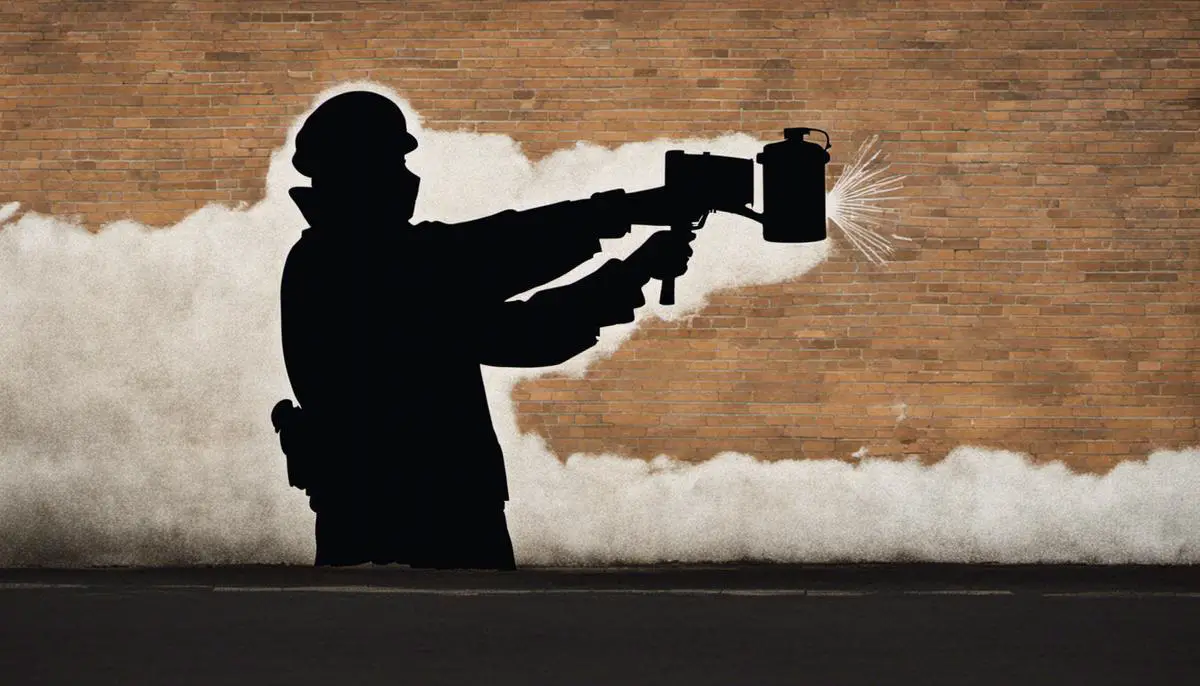A silhouette of a mysterious figure holding a spray can, representing the enigma of Banksy's identity